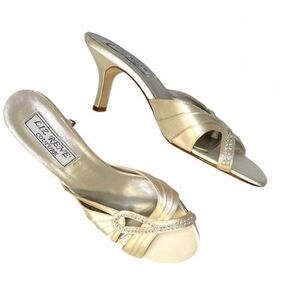LIZ Renee Couture Muted Gold Dress Sandal 7